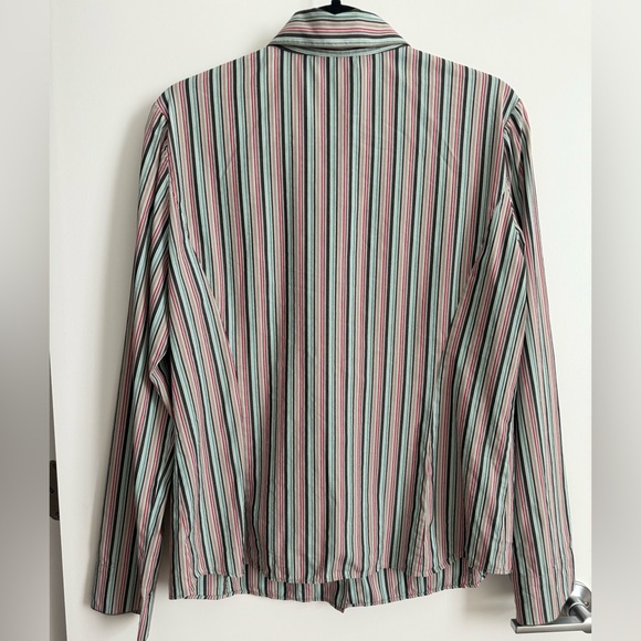 Lafayette 148 Striped Snap Button Shirt Size 10 - Picture 2 of 8